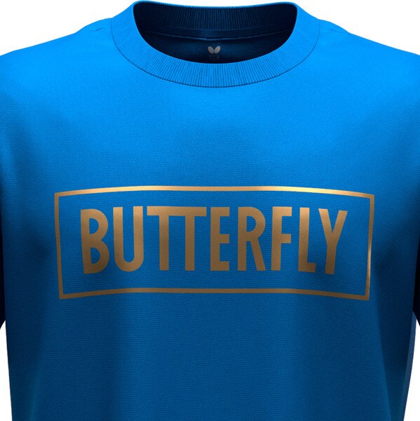 Butterfly Table Tennis BL T-Shirt III - Blue - Front - Close-Up